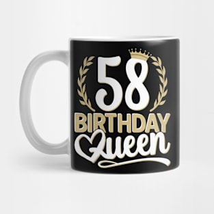 58th Birthday For Her | 58 Years Old, Birthday Queen 58 Mug